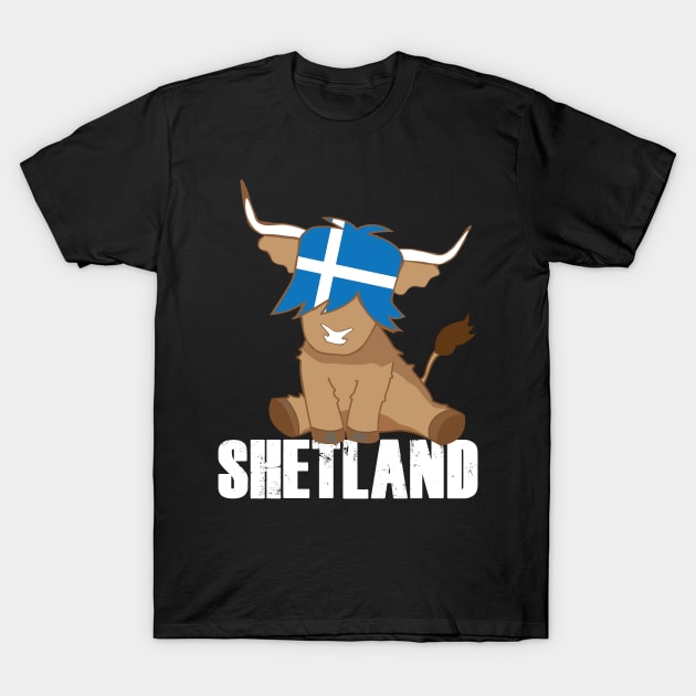 Cool shetland flag t-shirt scottish cow farmer T-Shirt by ayelandco